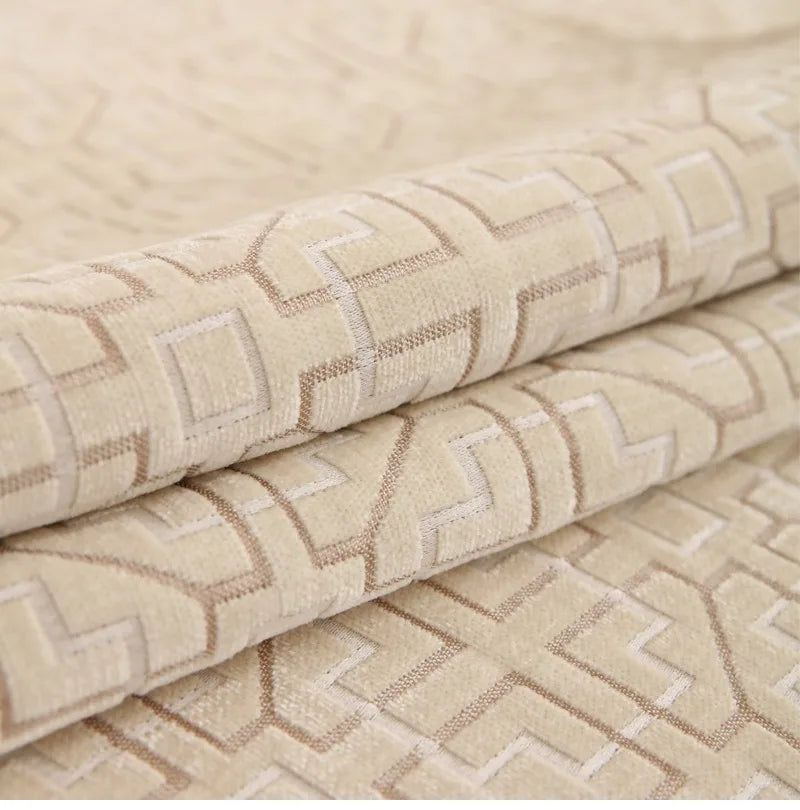coussin canapé géométrique beige housse textile jacquard salon fauteuil banquette