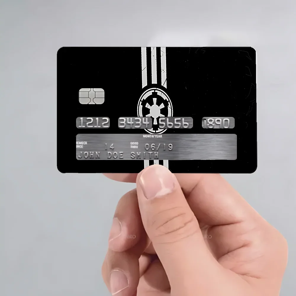 étui carte bancaire star wars logo noir rouge adhésif moderne stylisé billets protection porte