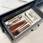 Systeme extensible d'organisation de tiroir de cuisine
