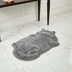 tapis gris rose doux moelleux chaton mignon salon chambre coucher feutre daim