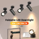 projecteur led pliable spot noir blanc moderne minimaliste fixations vis contrôles