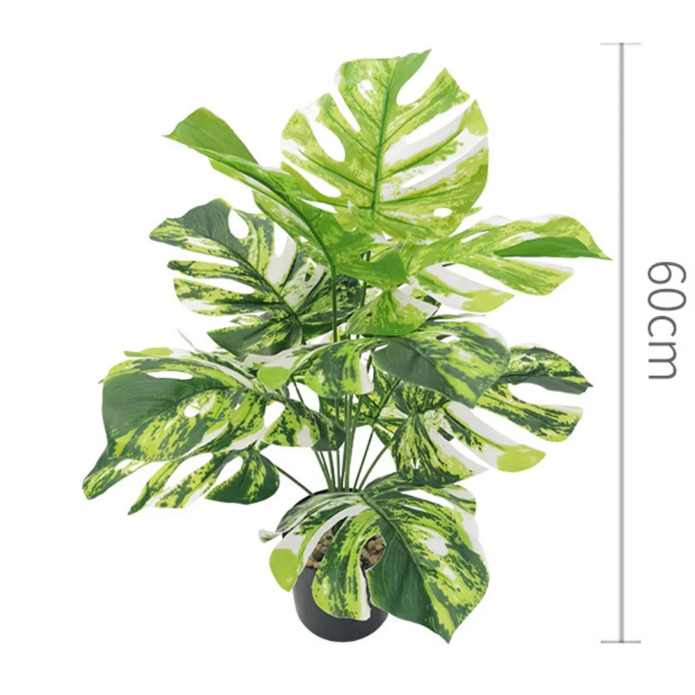 plantes artificielles bonsaï moderne grande taille feuilles vertes blancs ornement designintérieur chambre decoration festive