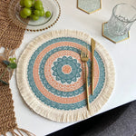 assiettes boho chic mandala feuilles points franges reutilisables antiderapantes isolation thermique respectueux environnement