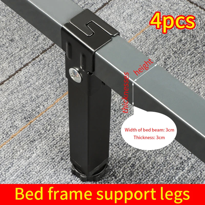 supports pied lit métal fer noir vis serrage industriel meubles réglables hauteur ajustable fond