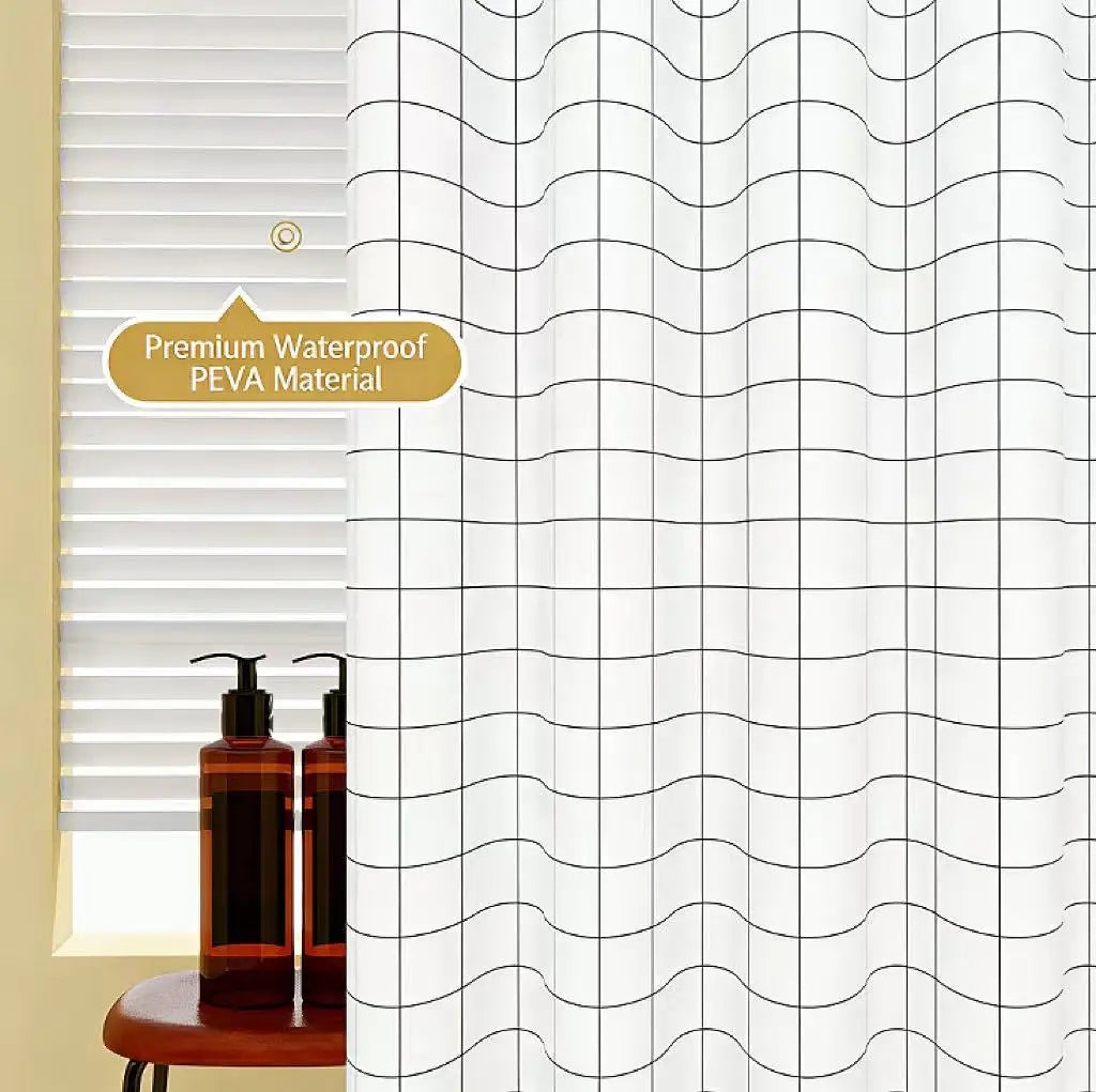 rideau douche blanc moderne grille opacité respectueux environnement