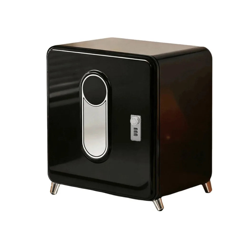 coffre fort rétro vintage mini rangement serrure combinatoire noir rouge beige