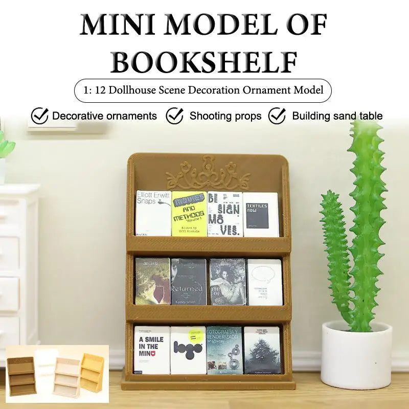 mini bibliothèque résine marron clair motif floral moderne livres étiquettesscrição essaie rester aussi fidèle