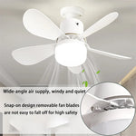 ventilateur lampe intégrée noir blanc moderne minimaliste télécommande inclusion lumière pales abs