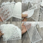 gabarits décoration gâteau blanc motifs géométriques modernes adhésifs reutilisables fondant icing cake decorating stencils