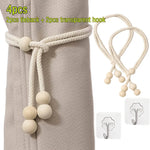 cordelette rideau tissée bois moderne beige adhésif boules crochet simple élégante