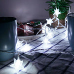 guirlande lumineuse led étoiles blanches décoration extérieur jardin mariage fête maison usb moderne blanc