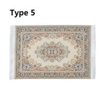 tapis rectangulaire traditionnel motif floral bordure frisée adhésif opacité rétro textiles vintage