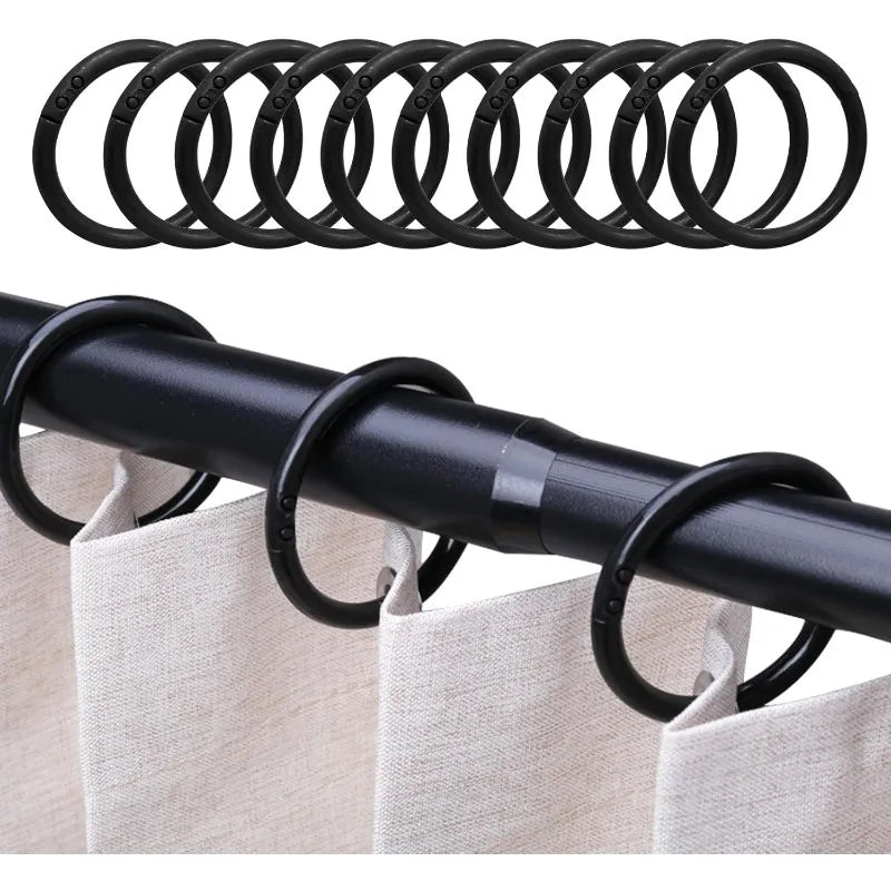 anneaux rideau noir ronds opaques modernes salle bain accessoires tringle