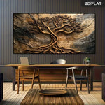 toile peinte abstraite contemporaine marron beige gris texture bois fond granulaire sans cadre moderne