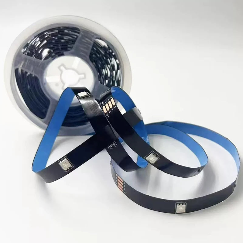 ruban led rgb 5v 18 led noir bleu adhésif moderne connecteurs certifié rohs cem