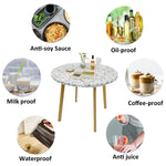 nappe table ronde imperméable pvc élastique bord marbre moderne blanc gris noir