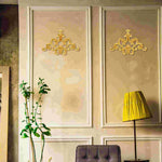 décoration murale florale relief doré classique baroque ornements mur adjoints adhésifs