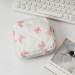 Sac cosmétiques polyestère noir blanc rose bleu cuir mat fermeture glissière poudre compacte brosse