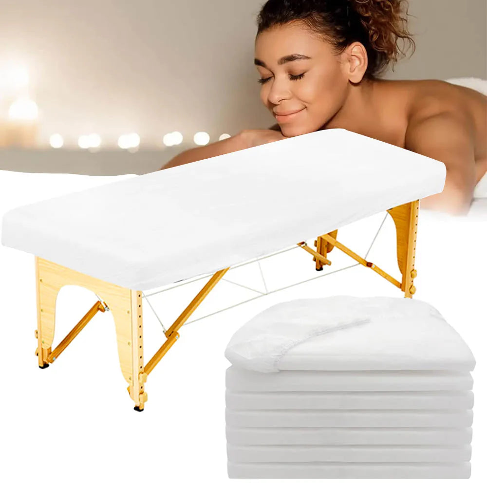 couvre lit jetable blanc élastique massage table moderne 35x86 pouces pack 10pcs