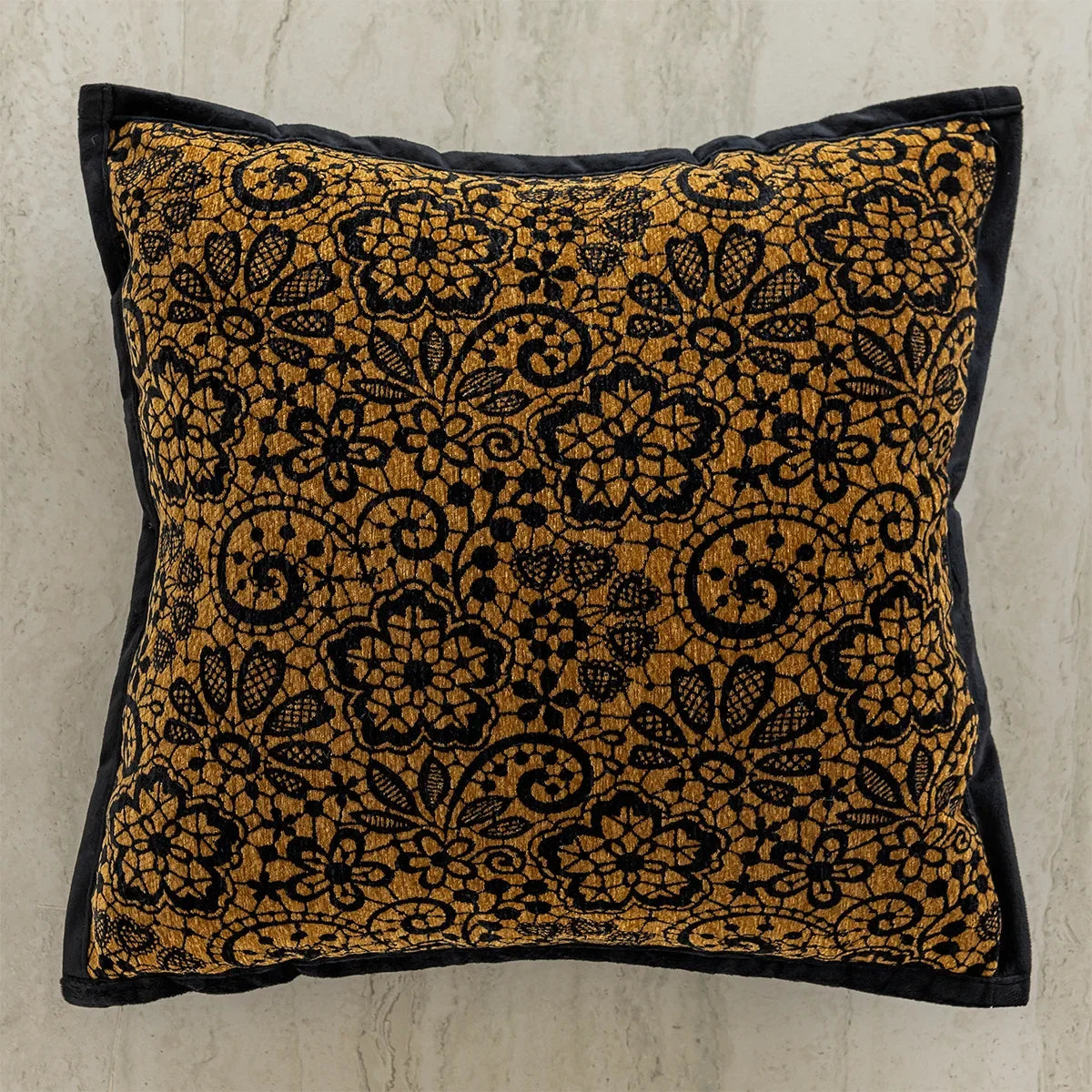 housse coussin géométrique noir marron moderne 45x45cm polyester coton décoration intérieure voiture