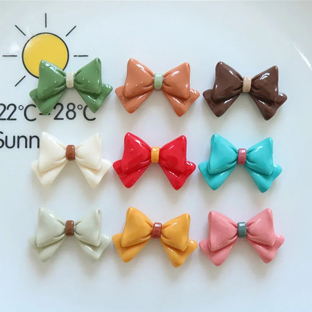 cabochons résine forme noeud ruban multicolore 31x20mm bricolage bijoux scrapbooking artisanat