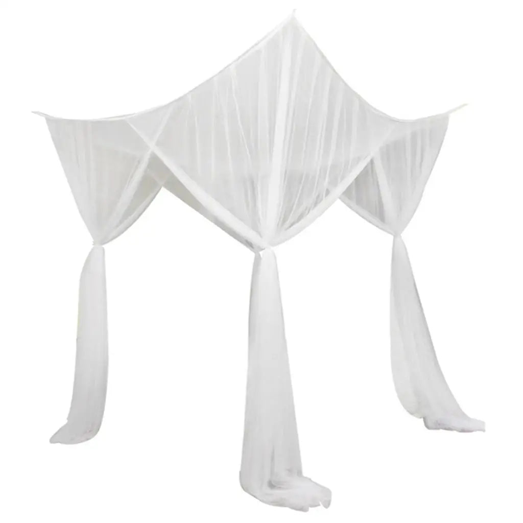 rideau lit transparent bohème tissu plissé franges romantique polyester blanc camping chambre