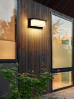 applique murale extérieure led noire moderne rectangulaire étanche jardin balcon terrasse