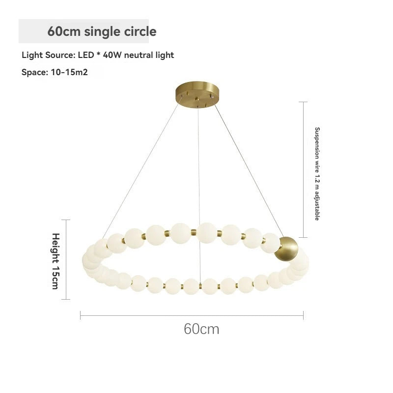 suspension lumineuse moderne boules translucides blanc doré pendentif chaînes lumière led flux lumineux haute