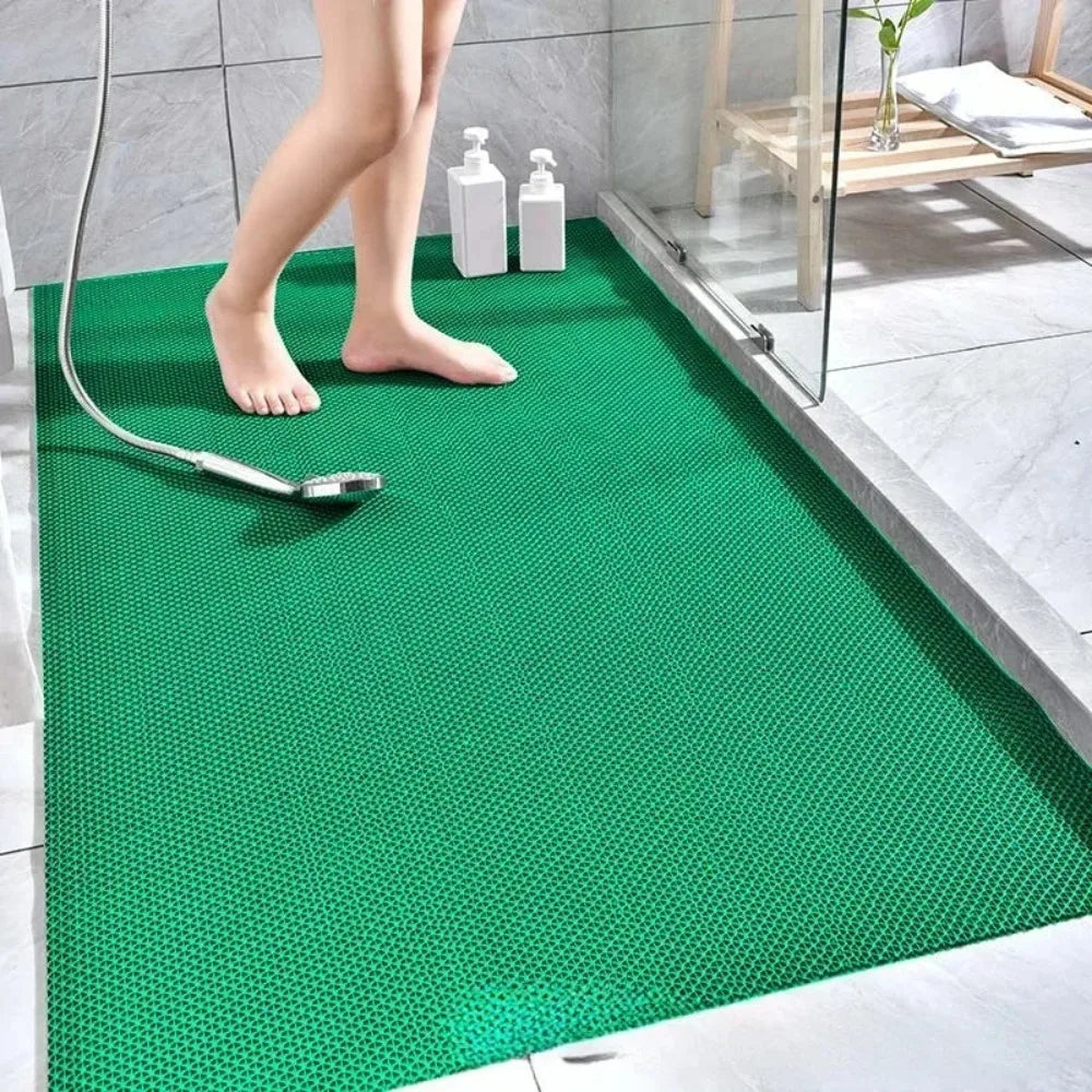 tapis sol antidérapant pvc gris vert bleu moderne salle bain douche personnes âgées imperméable