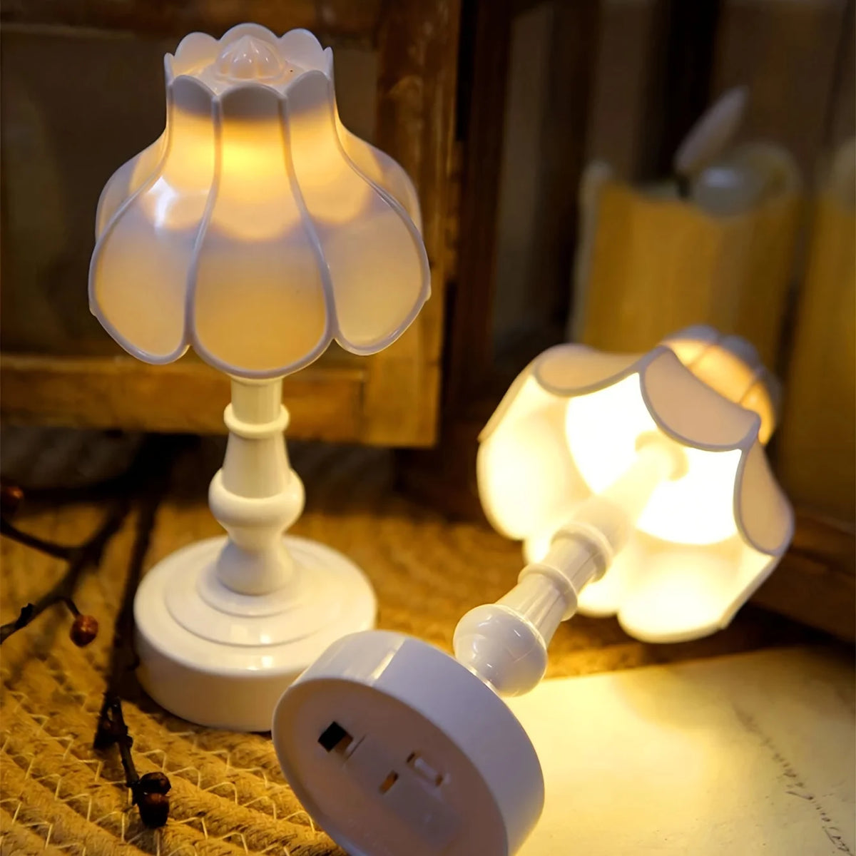 lampe decorative vintage mini led rose blanc telephone comparaison taille