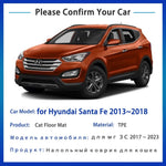 tapis sol noir rayures horizontales anti dirty waterproof moderne hyundai santa fe 2013 2014