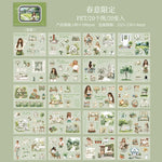 livre autocollants illustrations vintage fleurs papillons textes couleurs printemps jardin