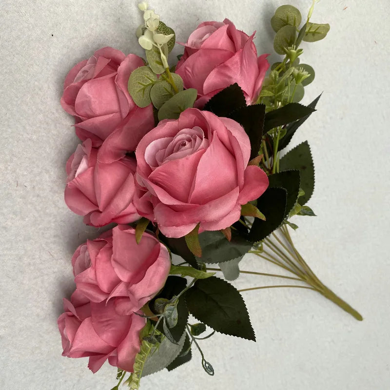 bouquet roses artificielles soie modernes élégantes intérieur mariage anniversaire baby shower decoration