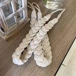 corde rideaux tressée gris clair bohème anneau métallique rustique fixations accessoires voilages