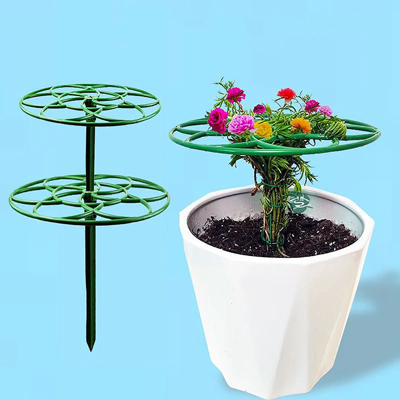 support plante métallique vert jardinage décoration fleuri piquet insertion terreau hauteur diamètre