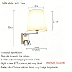 lampe murale moderne bras articulé abatjour beige chrome cuisine chambre coucher entree salles manger