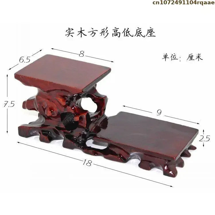 support table bois sculpté artisanal marron foncé miniatures collections décoration