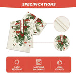 Un joliment motif de Noël avec des branches de sapin, des baies rouges et des feuilles vertes, donnant un aspect festif et de haute qualité à ce produit.