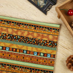 tissu ethnique rayures géométriques orange vert bleu marron noir boho chic rapide respirant abrasion
