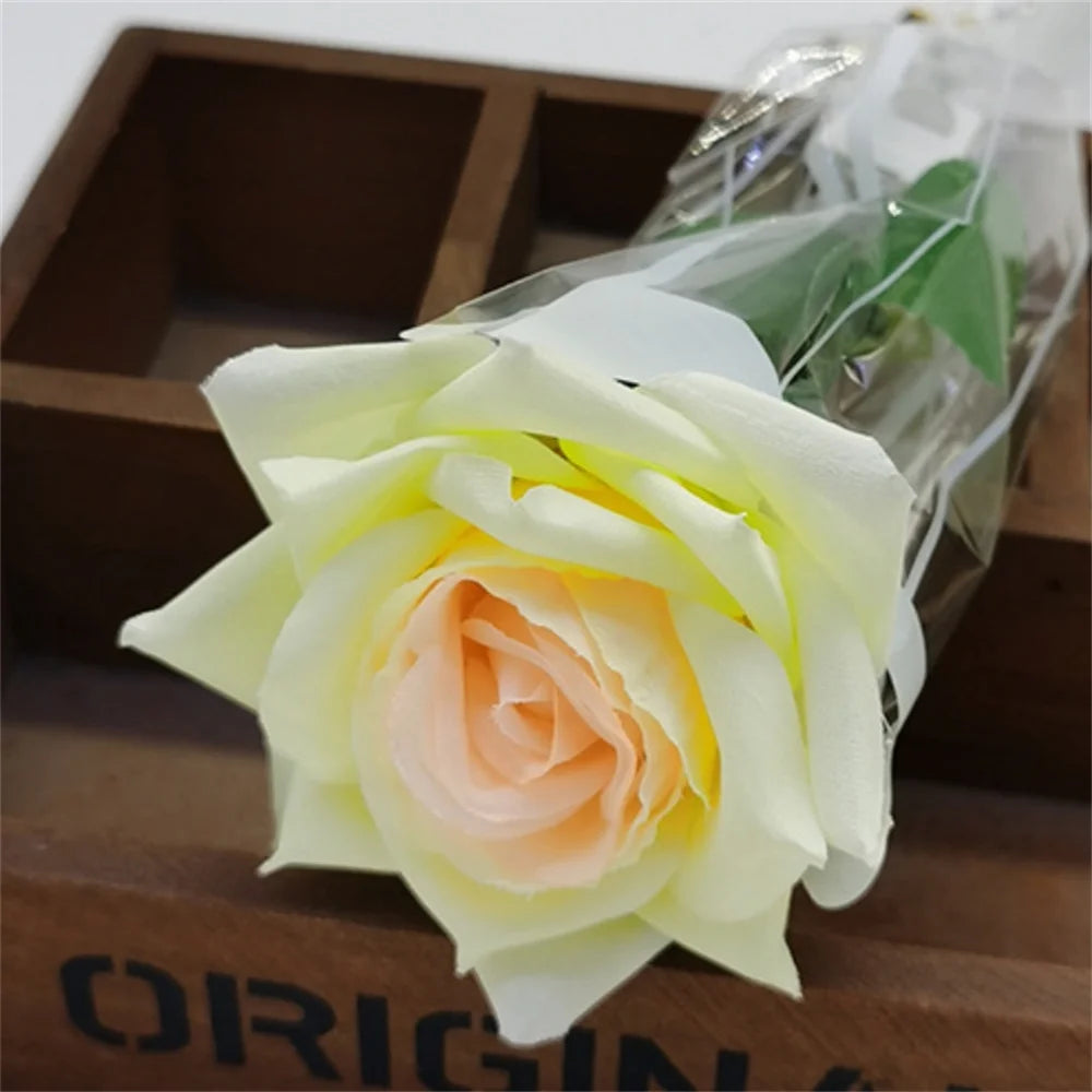 roses artificielles lumineuses bleu rose blanche modernes adhésives halloween anniversaire noël