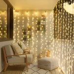 guirlande led lumineuse blanc chaud moderne 600leds télécommande usb fixations invisibles chambre ambiance chaleureuse