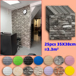 panneaux decoratifs murals adhésifs texture brique moderne gris beige bleu vert rose noir blanc