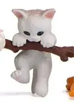 figurines chats blanc noir orange miniature jardin décoration maison taches rayures pastorales réaliste