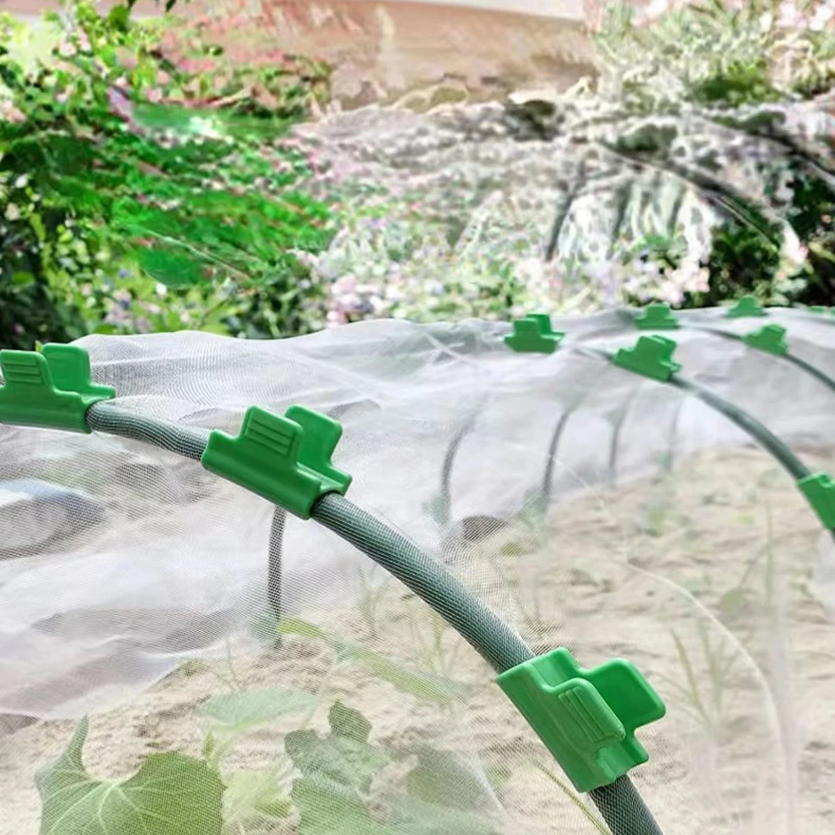 pinces protection plantes vertes transparentes maille fine clips pratiques agricoles serre jardins support filtre