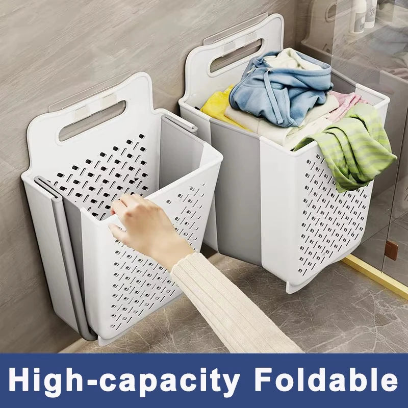 panier linge blanc marron perforé pliable moderne fixé mur multifonctionnel