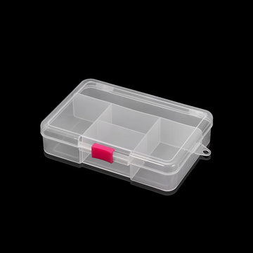 boîte rangement bijoux transparente rose bleu violet poignée compartiments plastique moderne pratique