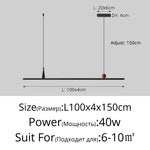 suspension lumineuse moderne minimaliste noir rouge rectangulaire lisse intérieur salon chambre