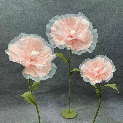 fleurs artificielles coquelicot mariage decoration intérieure moderne rose bleu rougeclair elégant tringle fixée