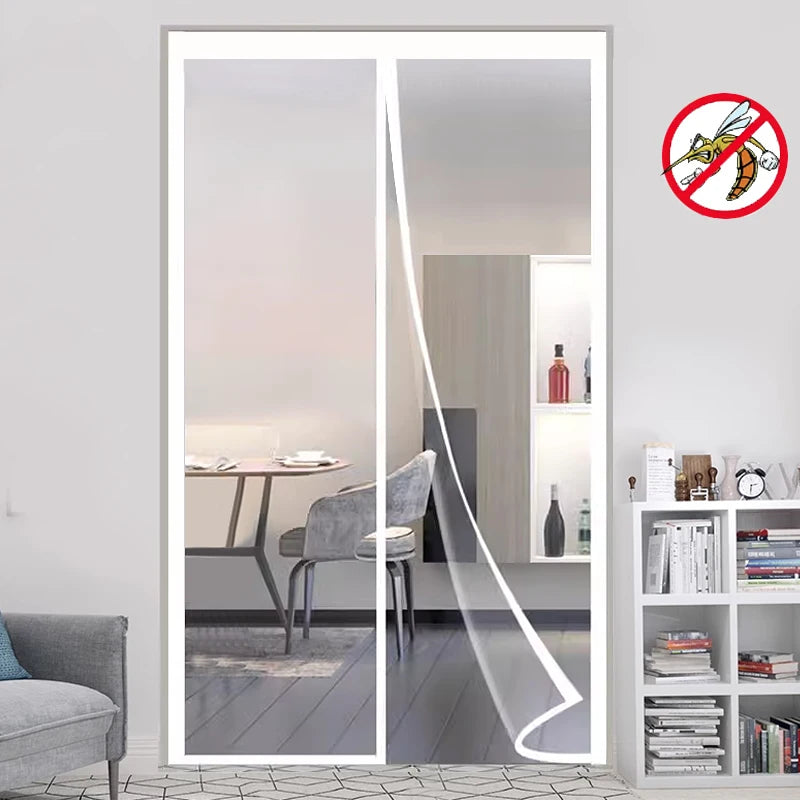 rideau anti moustiques blanc aimants auto adhésifs porte maille fine intérieur moderne