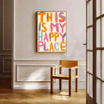 affiche moderne positive texte coloré fond texturé orange rose bleu chambre salon decoration wall